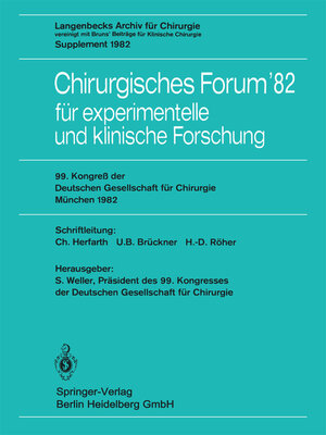 cover image of Chirurgisches Forum'82 für experimentelle und klinische Forschung
